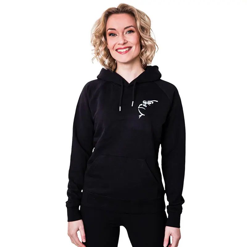 Hoodie zwart met Gorilla Outline - Vrouwen