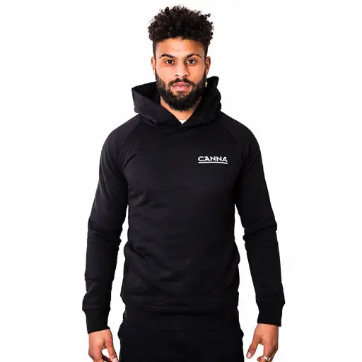 Hoodie zwart met CANNA logo - Mannen