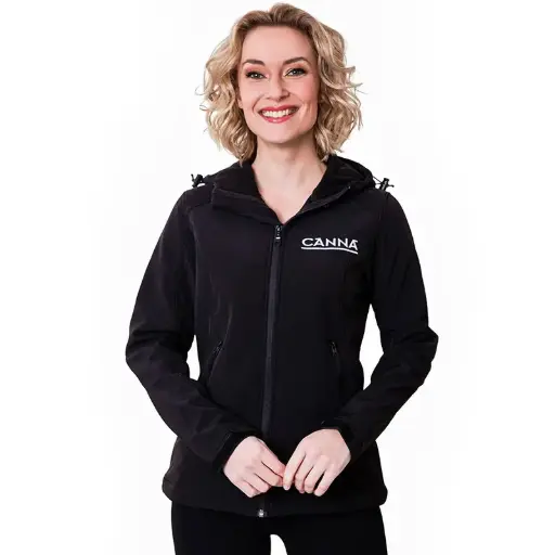 Softshell Jas zwart met CANNA logo - Vrouwen