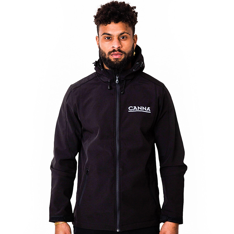Softshell Jacket Black with CANNA logo - Men