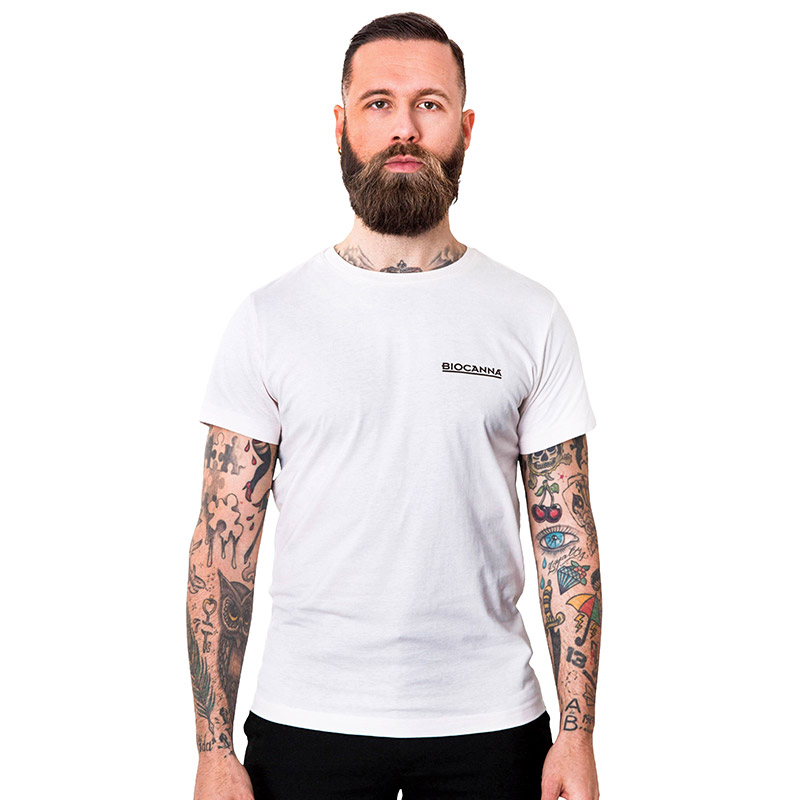 T-shirt Crème with BIOCANNA logo - Men